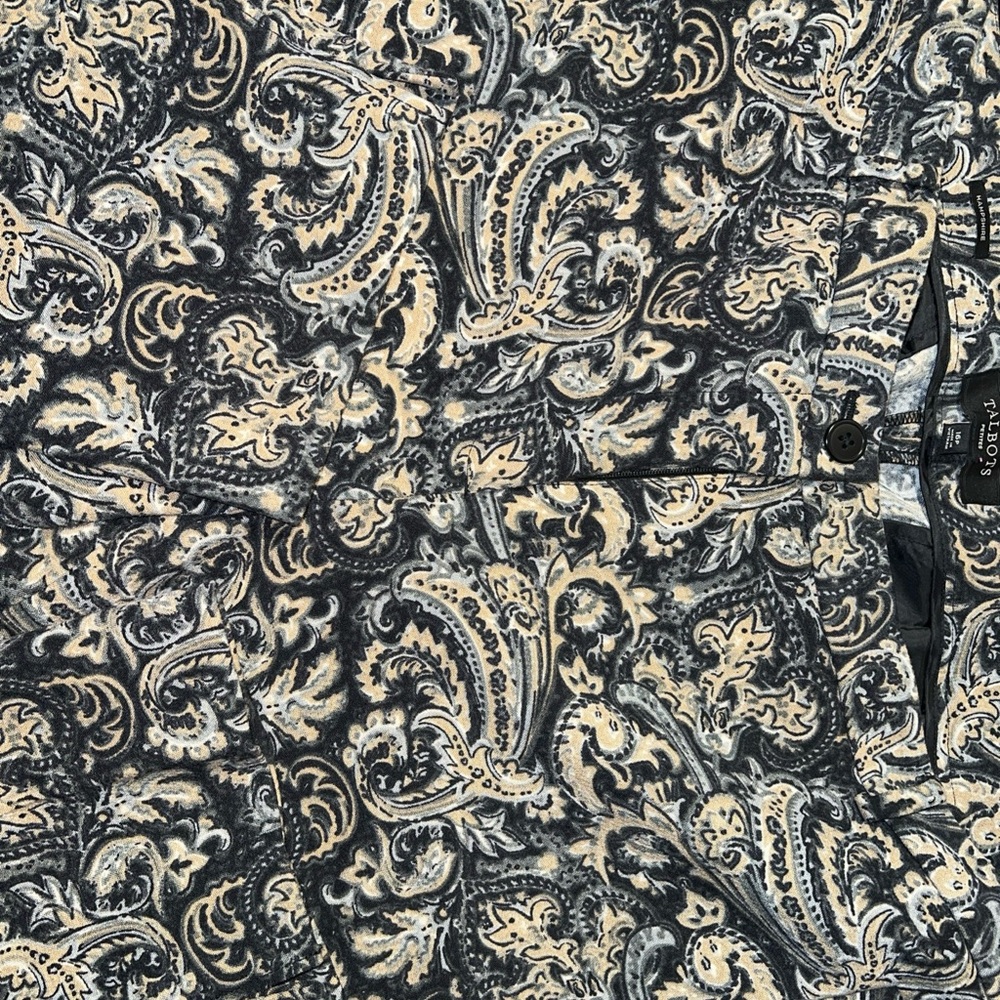 Talbots Paisley Capris - Black and Cream - Picture 5 of 11